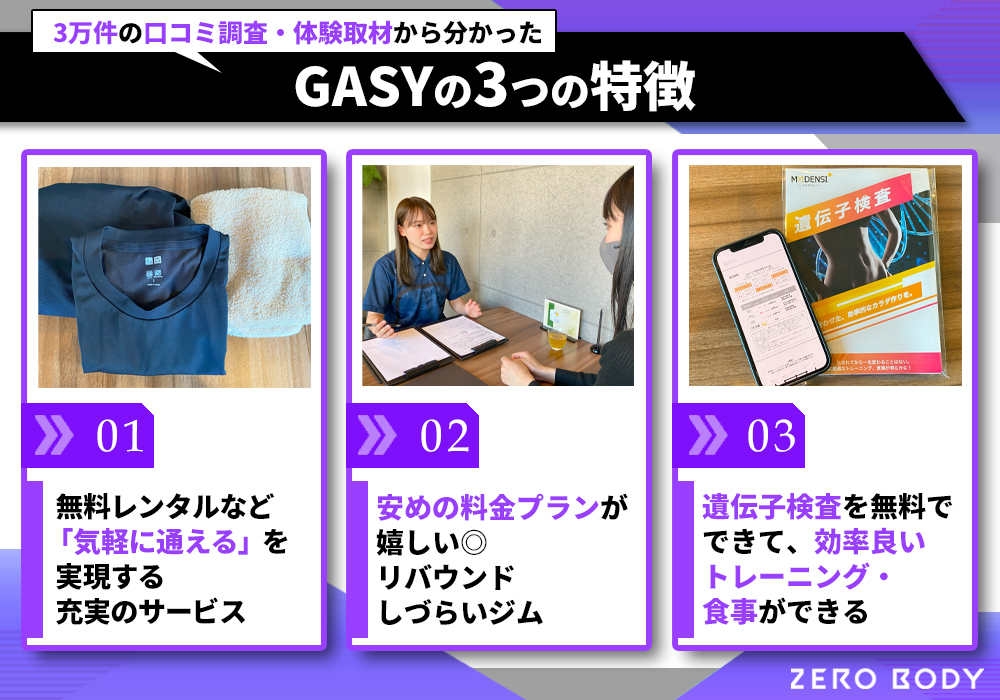 GASYの3つの特徴